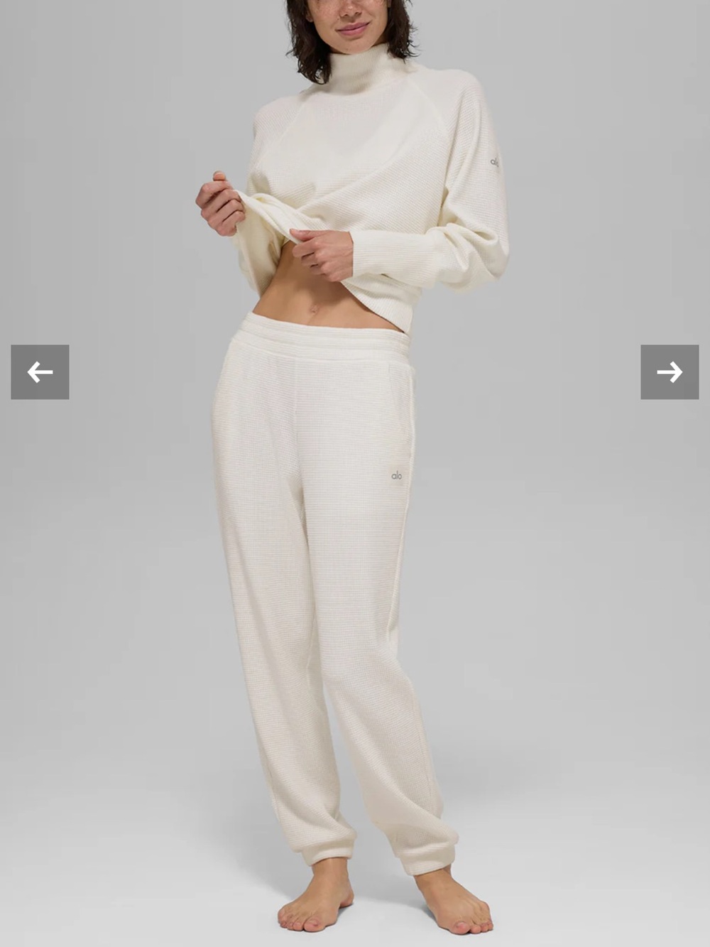 ALO Yoga Cream Waffle Jogger Pants